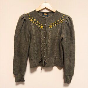 Vintage Austria Wool Embroidered Cardigan
